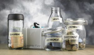 Glass jars label with savings